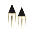 thumbnail image 1 of Crunchy Fashion Stylish Trendy Black Alloy Dangler Earring, 1 of 3