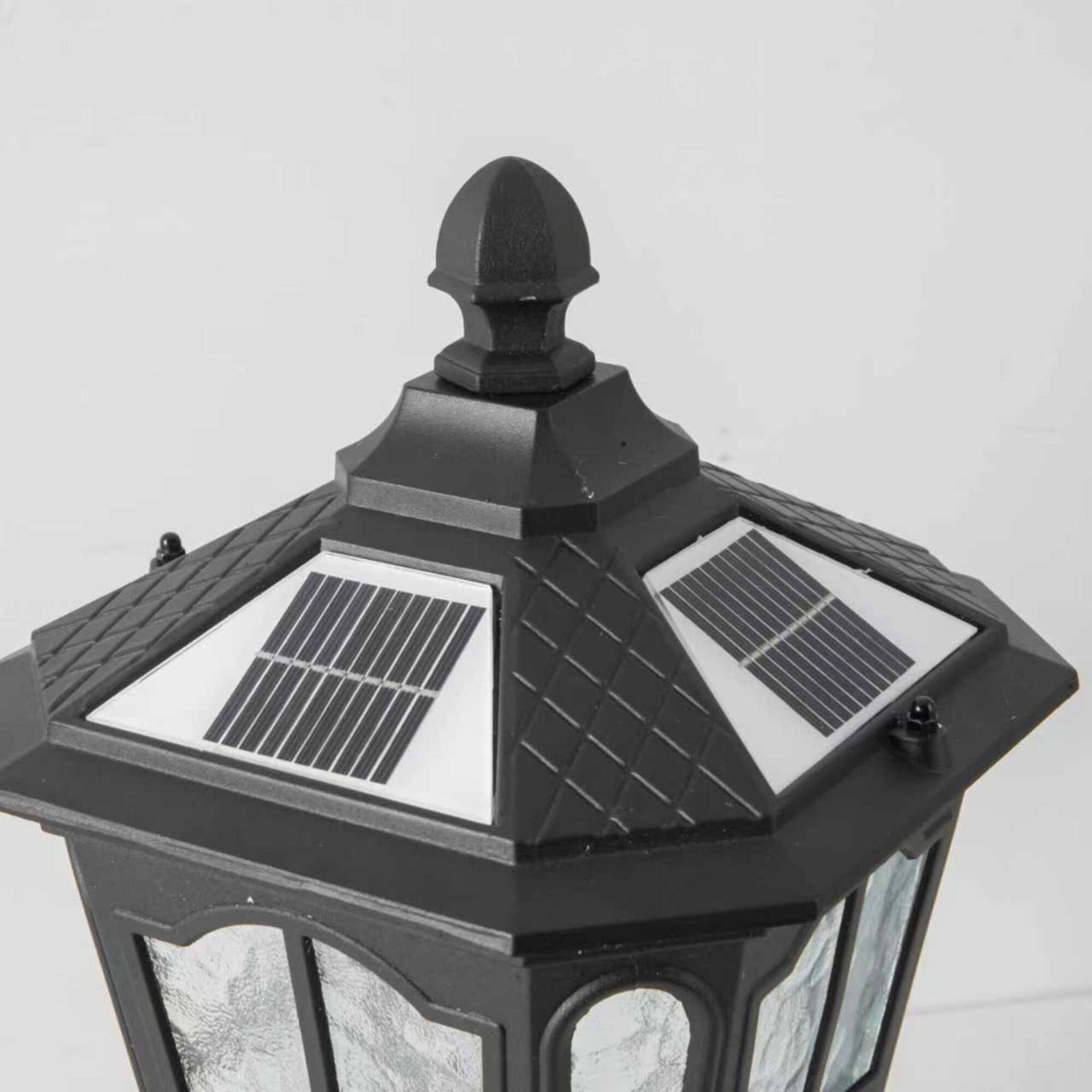 GDF Studio Outdoor Garden Post Light, Aluminum Vintage Pillar Lantern Porch Lamp, Matte Black