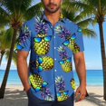 thumbnail image 1 of Blusa y camisa de manga corta con cuello vuelto para hombre, blusa informal de moda con botones estampados, blusa de manga corta con cuello vuelto, blusa de poliéster para hombre, 1 of 6