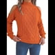 thumbnail image 2 of Suéteres de Mujer con Hombros Descubiertos, Otoño-Invierno 2025, Larga, Suave, Grueso, de Punto , Tops de Jersey. Color Naranja S, 2 of 10