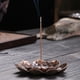 thumbnail image 4 of Decoración Bronce Lotus Burner Plate Yoga Buddha Nasturtium Line Incensario de sándalo (S) Tmvgtek Original, 4 of 9