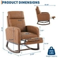 thumbnail image 3 of GloryStar Rocking Chair Nursery, Nursing Rocking Chairs with Foot Rest for Mom Nursery, Rocker Glider Chair with High Backrest for Living Room, Bedroom, Upholstered Lounge Chair with Solid Wood Base, 3 of 8