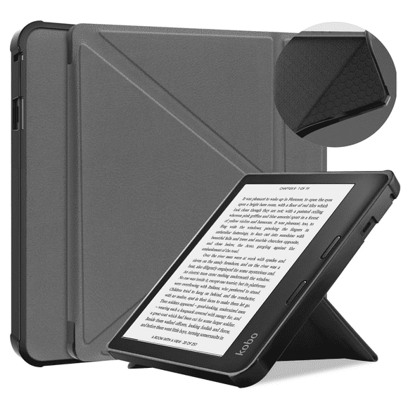 For Kobo Sage 8" E-Reader Released 2021, Soft TPU Matte Back Cover, Slim Smart Folio Cover with Magnetic Closure and Kickstand - Grey