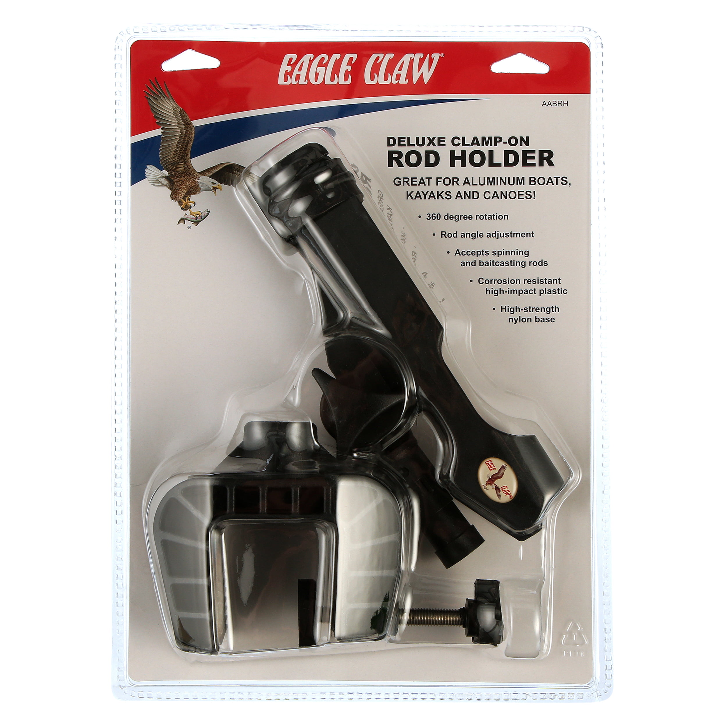 "Eagle Claw AABRH Clamp-On Aluminum Boat Rod Holder Black Finish" for sale online 