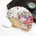 thumbnail image 4 of Wzzjkit Folding Hand Fan With Colorful Floral Pattern Classical Style Folding Fan for Party Dancing Wedding and Home Decoration, 4 of 6