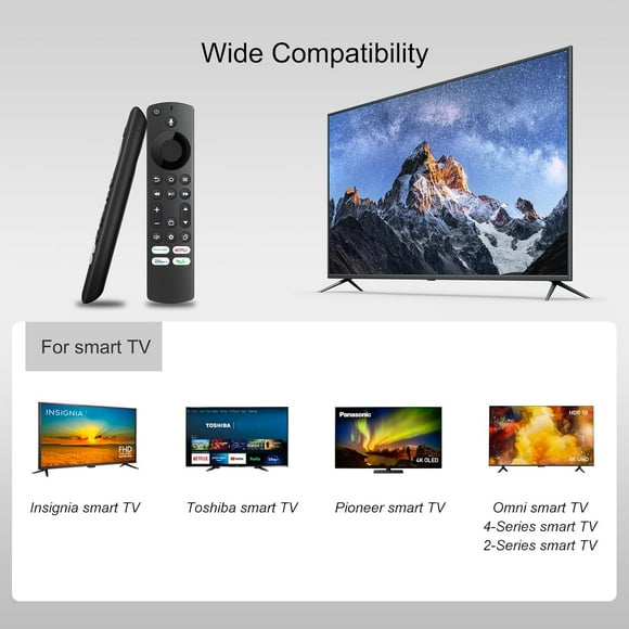 Replacement Voice Remote for Insignia, Toshiba, Pioneer Smart TV, Compatible with Fire Smart TV