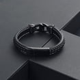 thumbnail image 5 of Personalised Inifity Locket Men's Leather Bracelet Memorial Cremation Jewelry for Ashes Holder Urn Bracelets, 5 of 7