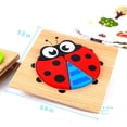 thumbnail image 4 of Rompecabezas de animales de madera para niños de 1, 2 y 3 años, juguetes educativos para niños y niñas, regalo con 4 diseños de animales, formas de colores brillantes, caja de regalo personalizada, 4 of 5