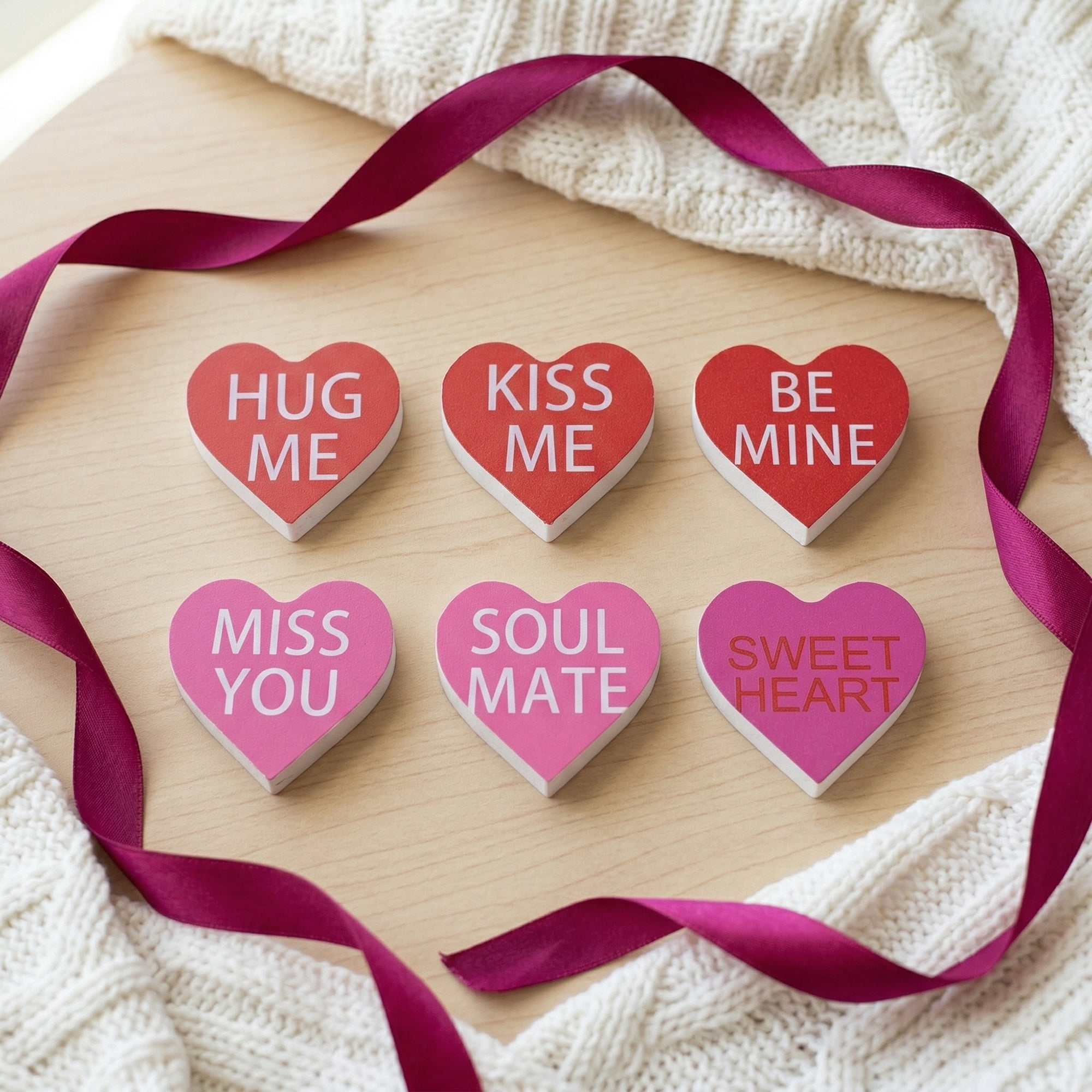 Unique Bargains Wooden Heart Signs Extra Thick Free Standing Love Ornaments Style B 2.6"H