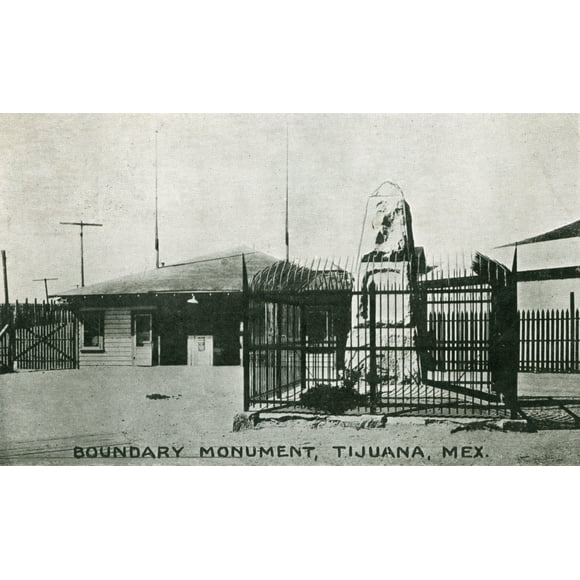 Boundary Monument Between Usa And Mexico - Tirage au Tijuana de Mary Evans Grenville Collins