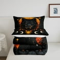 Gothic Wolf Comforter Set Sun and Moon Stars Quilt,Goth Woodland