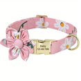 thumbnail image 1 of Dosaele Personalized Dog Collar with Floral Engraving - Adjustable Nylon Flower Buckle  Durable & Comfortable for Small  Medium & Large Dogs  Stylish Paw Print Design  Secure Fit  Dog Col, 1 of 7
