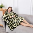 thumbnail image 5 of Oversized Wearable Blanket Hoodie,Zebra and Leopard Print Pattern Sherpa Blanket Hoodie with Super Pockets,Super Warm Fuzzy Pullover for Women & Men, 5 of 6