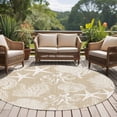 thumbnail image 4 of Brown Beige Coastal Round Area Rug 6Ft Washable Circle Rugs for Bathroom Office, Nautical Coral Starfish Shell Octopus Sea Non-Slip Carpet Floor Mats Indoor Outdoor Carpet Runner Aesthetic Home Decor, 4 of 8