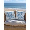 thumbnail image 5 of Outdoor Pillows Waterproof, Light Blue Starfish Coastal Throw Pillows with Inserts Included, Summer Coral Shell Beach Nautical Indoor Outdoor Decorative Lumbar Pillow for Bed/Couch 18"x18", 2Pcs, 5 of 8