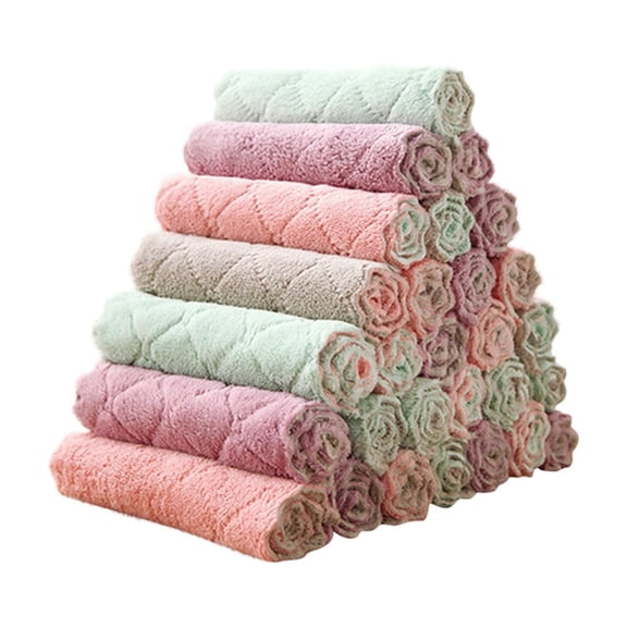 Microfiber Kitchen Towels 10 Pack, Super Absorbent Dish Cloths for Cleaning and Drying, Lint-Free Kitchen Decor Towels for Countertops and Dishes