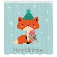 thumbnail image 3 of Ambesonne Fox Shower Curtain, Merry Christmas Bird Animal, 69"Wx70"L, Pale Seafoam Multicolor, 3 of 3