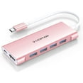 thumbnail image 3 of LENTION USB-C Multiport Adapter with 4K HDMI Output,4 USB 3.0,Type C Charging,USB C Hub Docking Station Compatible 2023-2016 MacBook Pro,New Mac Air&Surface,Chromebook,More(C35), 3 of 11