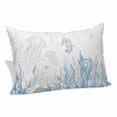 thumbnail image 2 of Seahorse Coastal Pillow Covers 12"x20", Summer Beach Ocean Nautical Coral Soft Brushed Microfiber Breathable Throw Pillow Covers, Pillowcase with Zipper for Couch Sofa Bedroom Living Room, 2 of 9