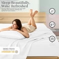 thumbnail image 3 of Lux Decor 100% Organic Viscose from Bamboo Sheets Set Twin - 3 Piece Ultra-Soft Luxury Cooling Bed Sheets, 16" Deep Pocket, Breathable & Hypoallergenic - White, 3 of 10