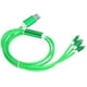 thumbnail image 3 of Cable de carga USB múltiple 3 en 1 Cable de cargador que fluye LED para IOS/Tipo C/Micro Puerto Verde, 3 of 5