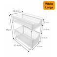 thumbnail image 4 of 2 Tiers Bathroom Metal Storage Rack Sink Shelf Spices Bottle Utensils Rack Organizer Shelf Drawers Sliging Basket Kichen Office with Non-slip Feet, S/L, Black, 4 of 4