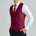 thumbnail image 6 of Men's Solid Color Suit Vest Formal Waistcoat Business Vests with 3 Pockets for Suits Wedding Tuxedo, 6 of 7