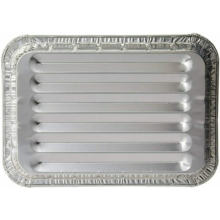 Party Source Broiler Aluminum Disposable Pans 100ct, Silver