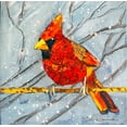 thumbnail image 2 of St Hilaire, Elizabeth 15x15 Gold Ornate Wood Framed with Double Matting Museum Art Print Titled - Winter Cardinal Male, 2 of 4