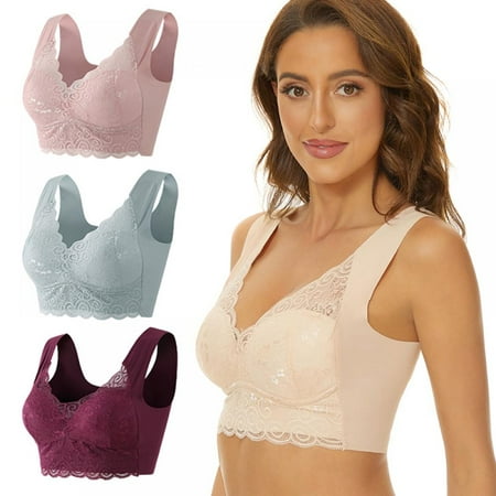 

Bra Stretch Full-Figure Seamless Lace Cut-Out Bra Ultimate Lift Sports Bra，Sleep Bras for Women