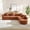 Orange, variant on 123" Curved Modular Sectional Sofa, L-Shaped Chenille Couch with Chaise Lounge, Oversized Deep Seat, No Assembly