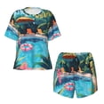 thumbnail image 4 of Lsque Tropical Poolside Relaxation Women's Short-Sleeved Pajama Set - 2 Piece Soft and Lightweight Sleepwear Set-XX-Large, 4 of 9