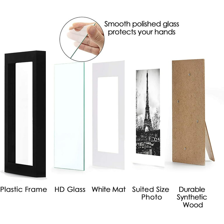 upsimples 6x6 Picture Frame Made of High Definition Glass, Display