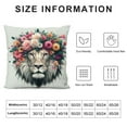 thumbnail image 5 of GOSMITH  Throw Pillow Covers Animal Lion Head with Flower Wreath Square Home Decorative Throw Pillow Case Cushion Covers, 5 of 5