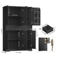 thumbnail image 4 of Hiphuta 67" Tall Farmhouse Kitchen Pantry Storage Cabinet with Door Shelves, 43" Wide Large Cupboard Hutch with 3 Drawers, Black, 4 of 7