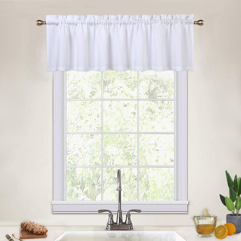 CAROMIO Window Curtain Tiers Semi Shee Curtains Linen Look Voile Curtain Rod Pocket 24 Inch Sunflower Printed Short Curtains for Living Room Bedroom Bathroom 26x45 2 Pack