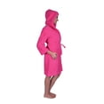 thumbnail image 3 of Puffy Cotton Teen / Petite Unisex Hoodie Bathrobe 100% Natural Soft Cotton - Hot Pink, 3 of 7