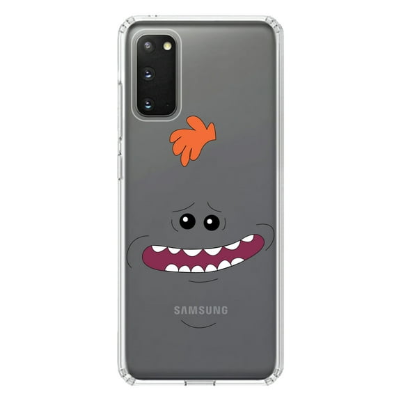 DistinctInk Clear Shockproof Hybrid Case for Galaxy S20 PLUS / 5G (6.7" Screen) - TPU Bumper, Acrylic Back, Tempered Glass Screen Protector - "Exsistence is Pain" Face