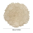 thumbnail image 3 of SLYNSHome Halloween Table Decor Round Lace Placemats,Gold PVC Hollow Out Heat Resistant Non-Slip Table Mats, Waterproof Oil Proof Washable Dining Party Supplies, 3 of 6