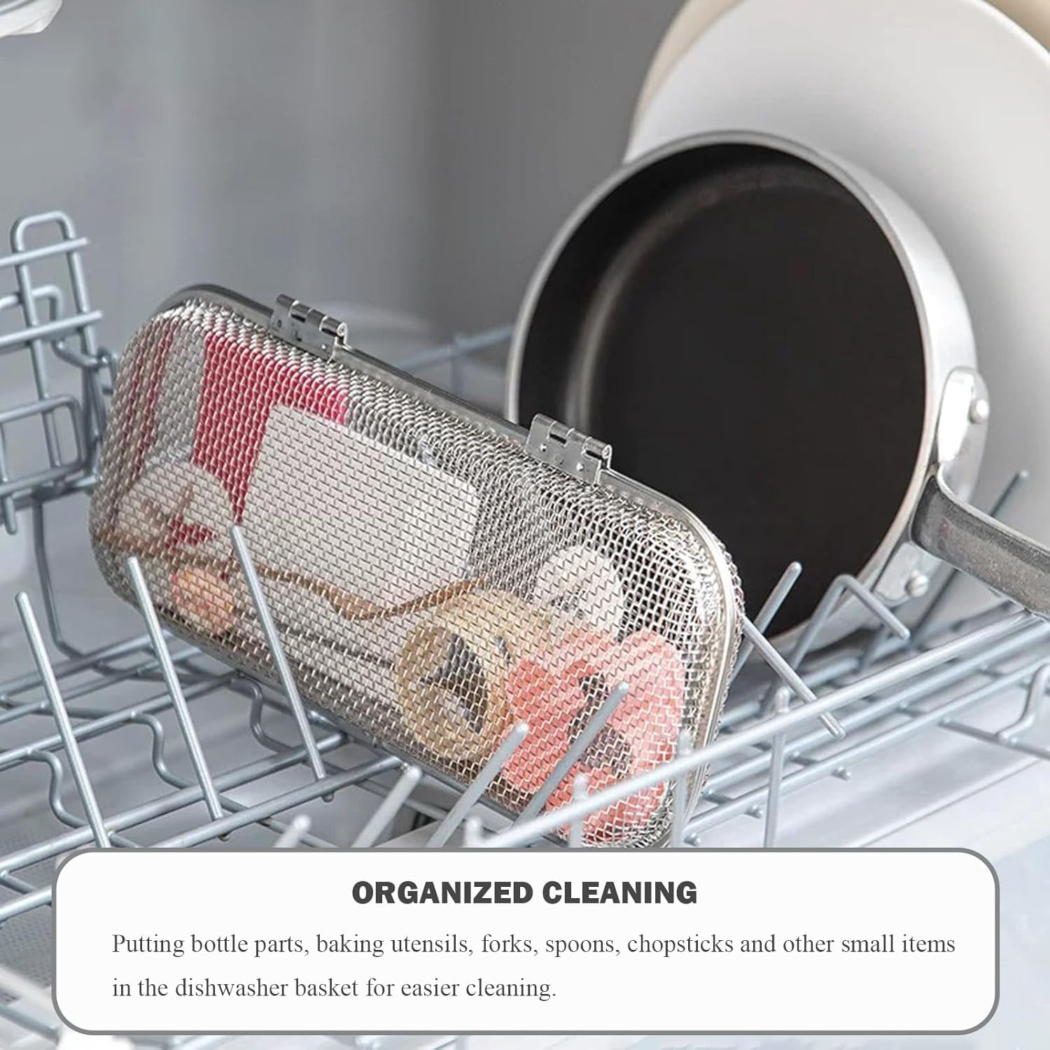ABPETE Dishwasher Basket for Small Items, Stainless Steel Chopstick Holder for Dishwasher, Dishwasher Silverware Basket
