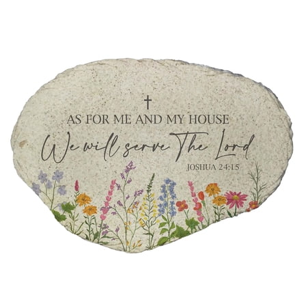 GiftsForYouNow Colorful Floral Bible Verse Flat Garden Stone