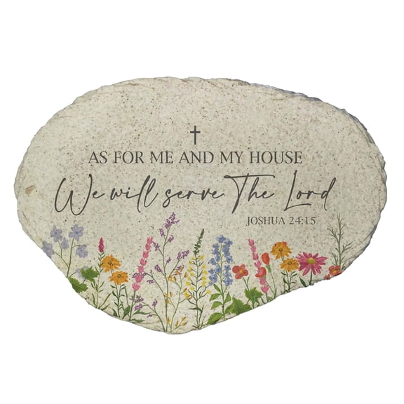 GiftsForYouNow Colorful Floral Bible Verse Flat Garden Stone