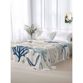thumbnail image 6 of Blue Beige Coastal Flat Sheets Only Full Size, Soft Breathable Bed Top Sheets for Mattress, Summer Beach Starfish Coral Nautical Rustic Bedding Flat Sheets for Home Hotel Bedroom Bed Protection, 6 of 9