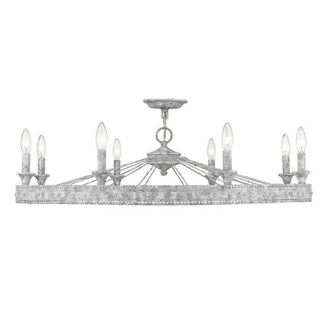 Golden Lighting 7856-8SF OY Ferris 8 Light 36 in. Semi-Flush Ceiling Light - Oyster