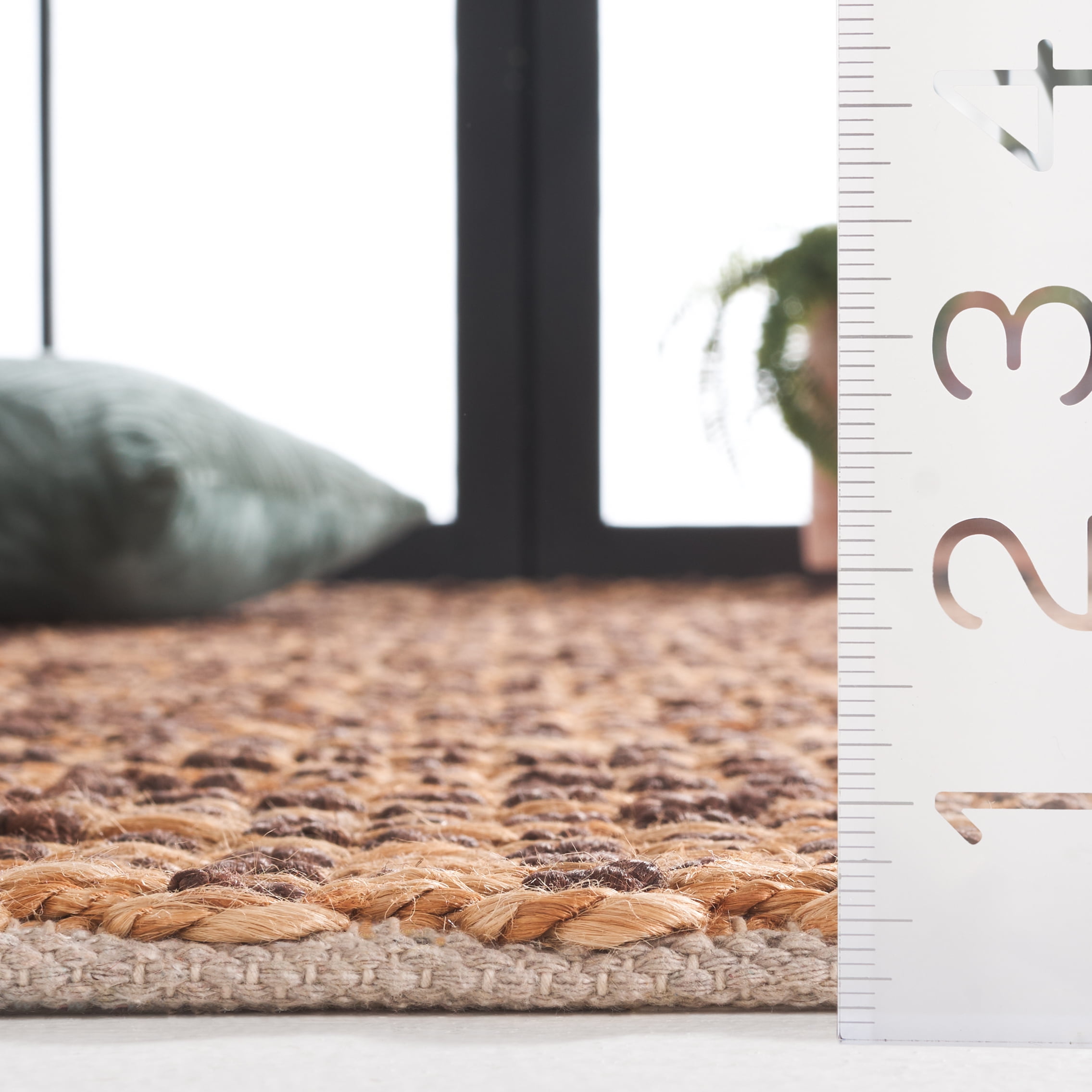 SAFAVIEH Natural Fiber Isador Abstract Area Rug, Natural/Dark Brown, 6' x 9'