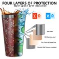 thumbnail image 3 of 16oz Tumblers Red Christmas Snowflake Pattern Stainless Steel Vacuum Insulated Double Wall Travel Tumbler Cups Mug with Lid and Straw,Cleaning Brush for Coffee,Tea, 3 of 4