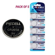 CR2032 3 Volt Lithium Coin Cell Battery, 5 Count / Blister card package