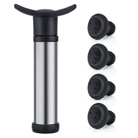 

Premium Wine Pump Preserver Saver Kit - Reusable Leak-Free Joystick Air Bottle Stoppers - Keeps your Wine Perfectly Fresh