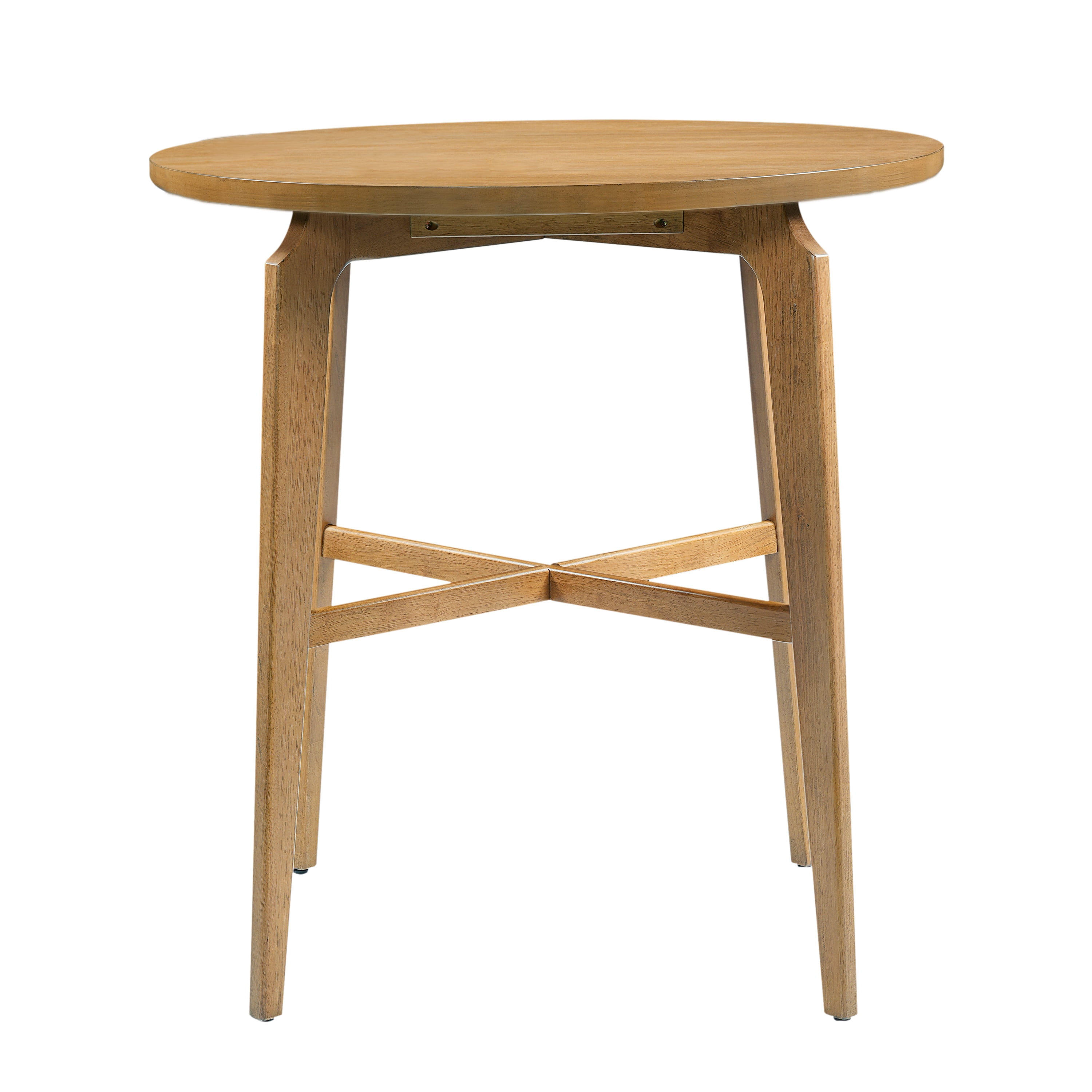Bar Table 36 Inch High Round with Rubberwood Legs and MDF Top, Counter Height Dining Table and Bistro Table for Kitchen, Natural