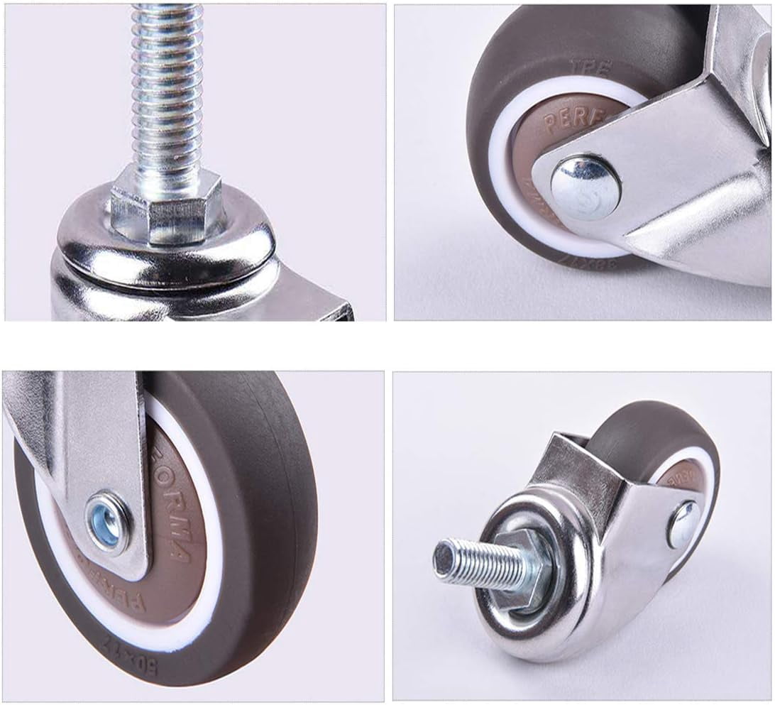 Gamvdout Plate Casters Office Chair Swivel Caster Wheelsx15mm Threaded Stem Bolt Caster Replacement Universal Castors Wheels for Furniture Small Moving Caster Wheels Trolley Wheels Castors 5Pcs (Yell